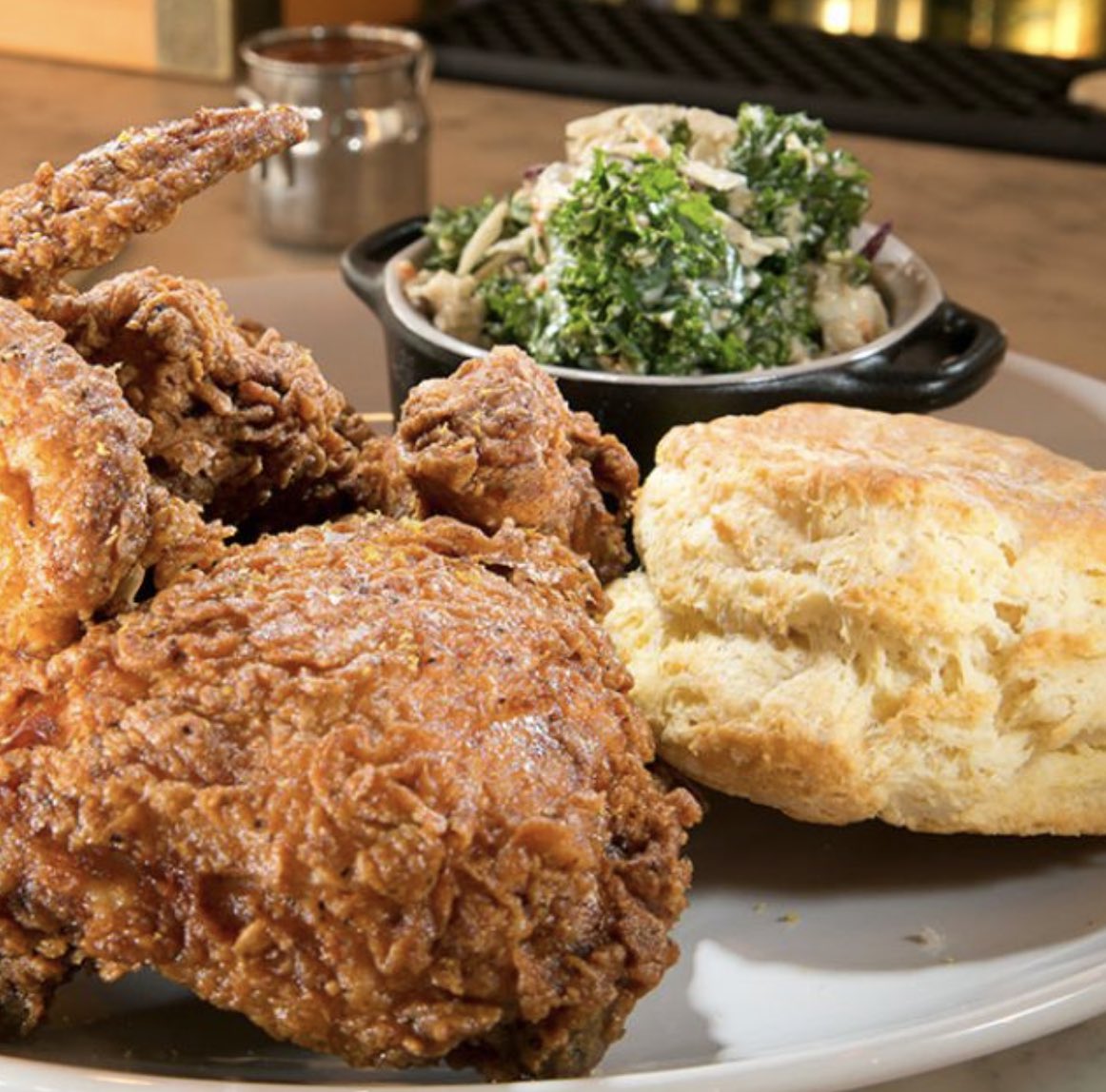 FatbirdNYC's tweet photo. Putting the FRI(ed) in Friday! 🍗 #FatbirdNYC #FriedFriday #Chicken #Biscuits https://t.co/upIEUuFbFk