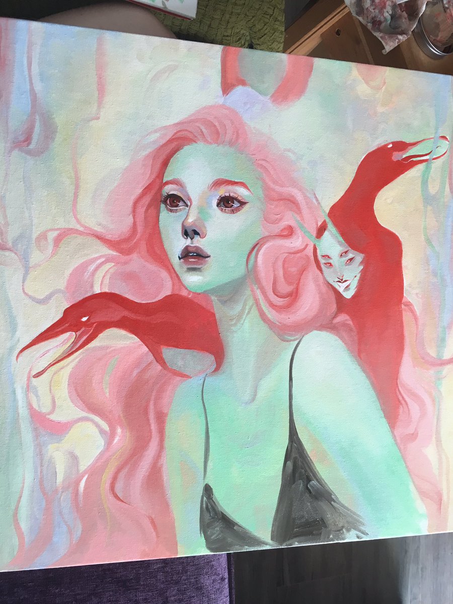 AudraAuclair's tweet photo. Progress on the oil painting. ❤️ #art https://t.co/TMRN74xIT1