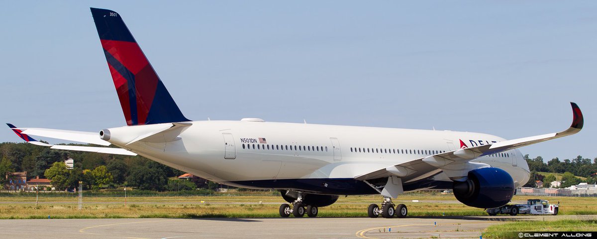 CAlloing's tweet photo. Another photos for the #Airbus #DeltaA350 #N501DN ! Beautifull bird will leave #Toulouse tomorrow to @ATLairport !! #avgeeks https://t.co/nDMJVKLEjL