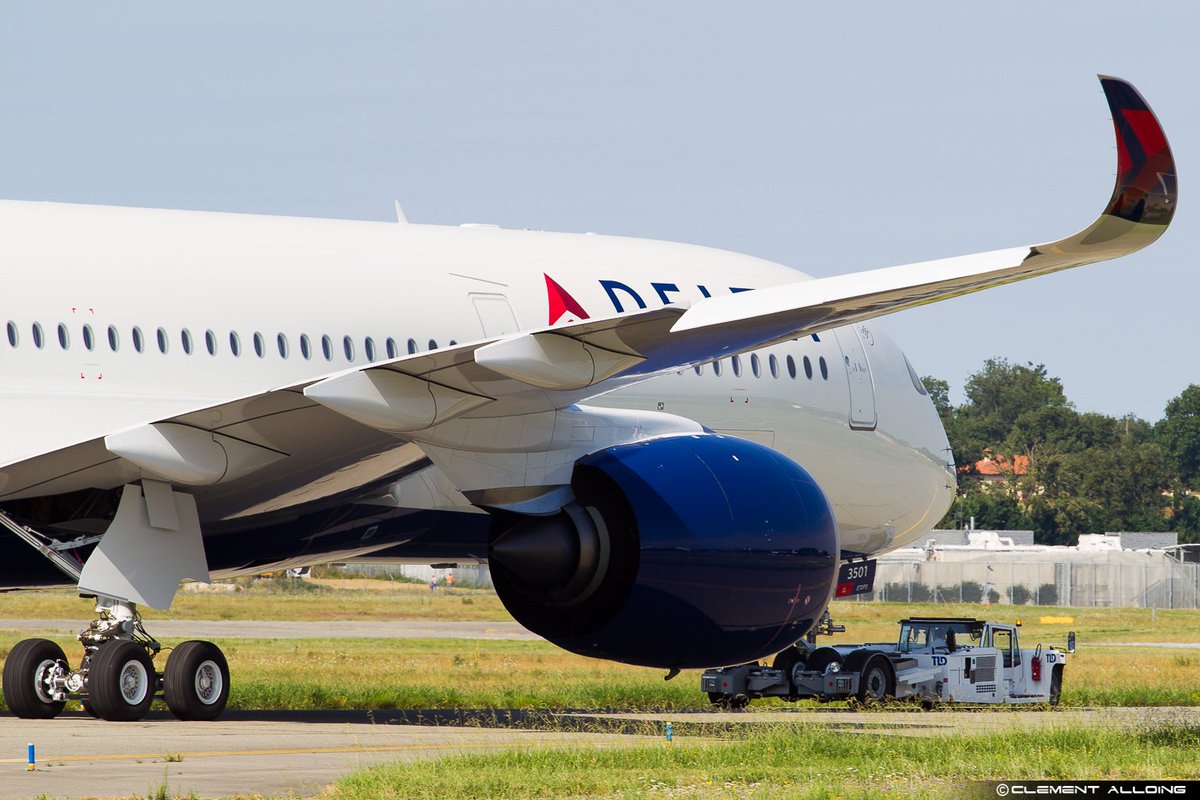 CAlloing's tweet photo. Another photos for the #Airbus #DeltaA350 #N501DN ! Beautifull bird will leave #Toulouse tomorrow to @ATLairport !! #avgeeks https://t.co/nDMJVKLEjL