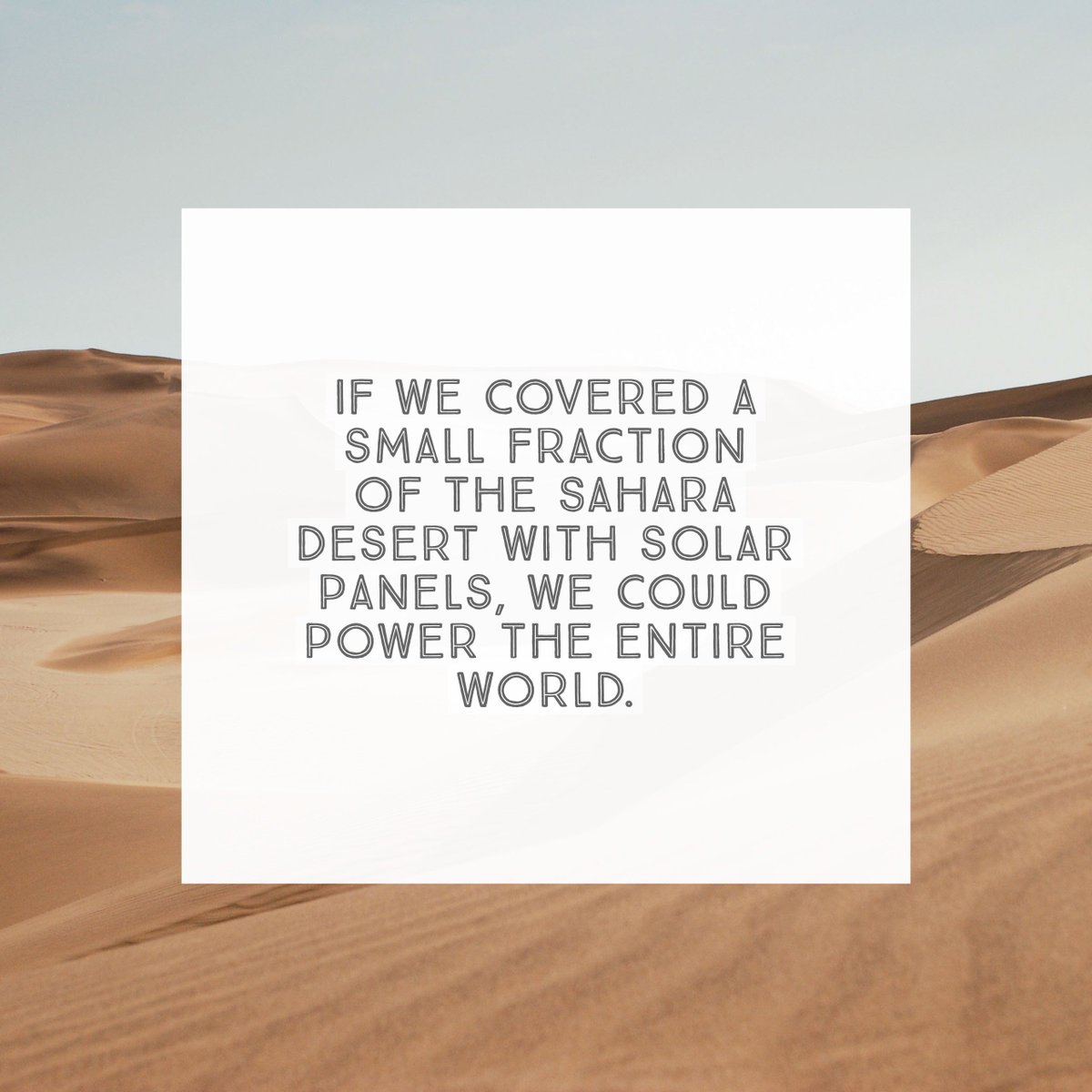 #Fridayfact: Let's do our part and harness the energy we can and invest in solar panels!