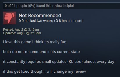 TylerGlaiel's tweet image. when someone gives you a negative review because you're fixing compatibility issues too much