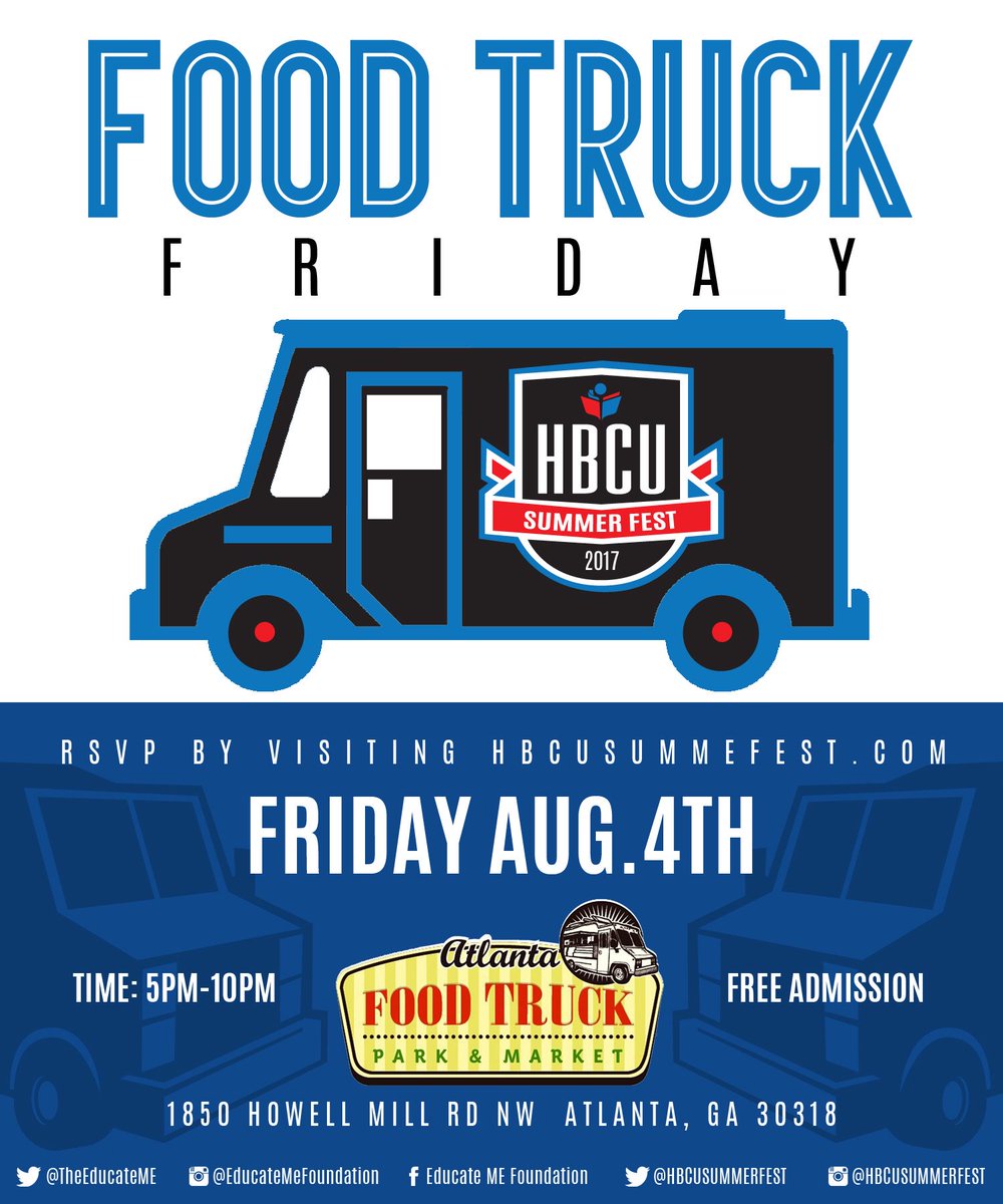 If missed us at the Bar Crawl make sure you meet us at the ATL Food Truck &amp; Market <a href="/Atlfoodpark/">Atl Food Truck Park</a> from 5-10. #HBCUSUMMERFEST
🚨 FREE ADMISSION