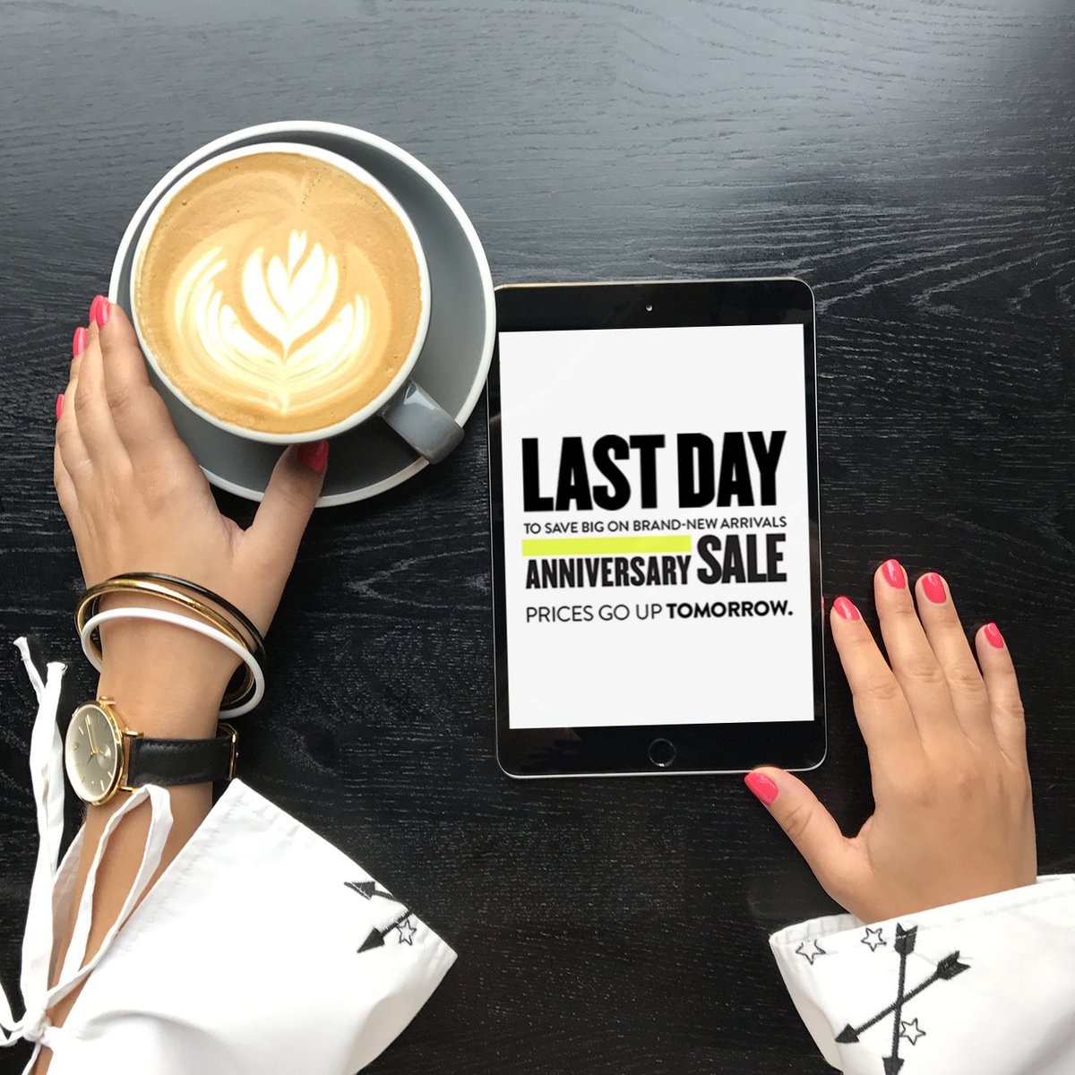 Nordstrom's tweet photo. Last chance to shop the #Nordstrom Anniversary Sale! Hurry before prices go back up 8/7: https://t.co/w73ij9wqYz https://t.co/9mAjzPJTx7