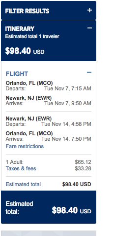 newark nj to orlando fl