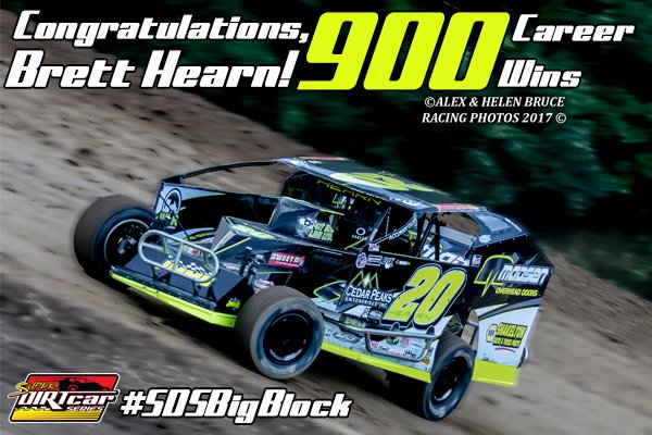SuperDIRTcar's tweet photo. Congratulations to 'The Jet’ Brett Hearn on his 900th career win tonight at @Albany_Saratoga! Tremendous accomplishment. #SDSBigBlock https://t.co/yeFy8rr4ht