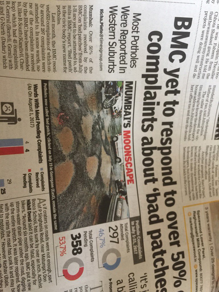 KeshriyaJanak's tweet photo. @Dev_Fadnavis What a shame year after year the same Potholes &amp; same sufferings for Mumbaikars @narendramodi https://t.co/V7S76TZOyv