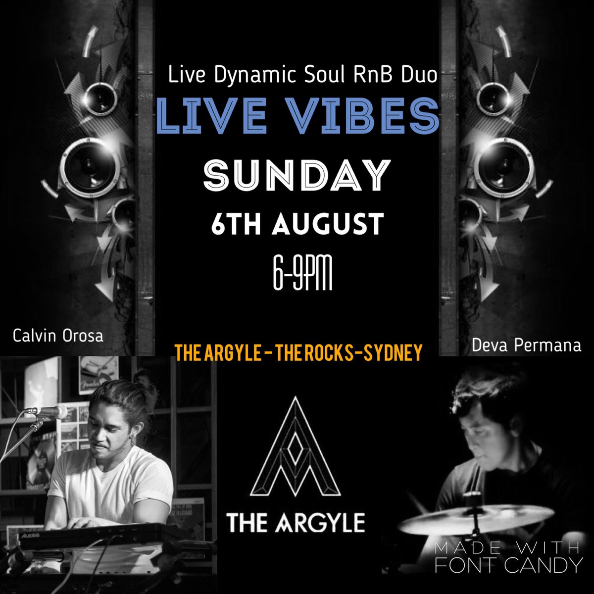 devadrums's tweet image. Calvin Orosa &amp;amp; Deva Permana LIVE VIBES @The Argyle, The Rocks Sydney. Sunday 6th Aug 6-9pm. Come on down Superfriends! 😉