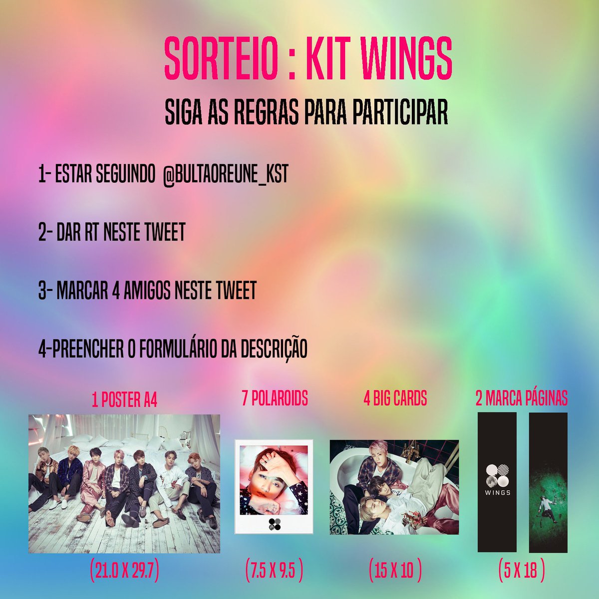 bultaoreune_KST's tweet photo. 🔥Sorteio de Inauguração, siga as regras para participar!🔥

Boa sorte a todos!
#BTS #VoteBTSoribada 
https://t.co/RmMDLMfW8l https://t.co/XOcONgxnxW