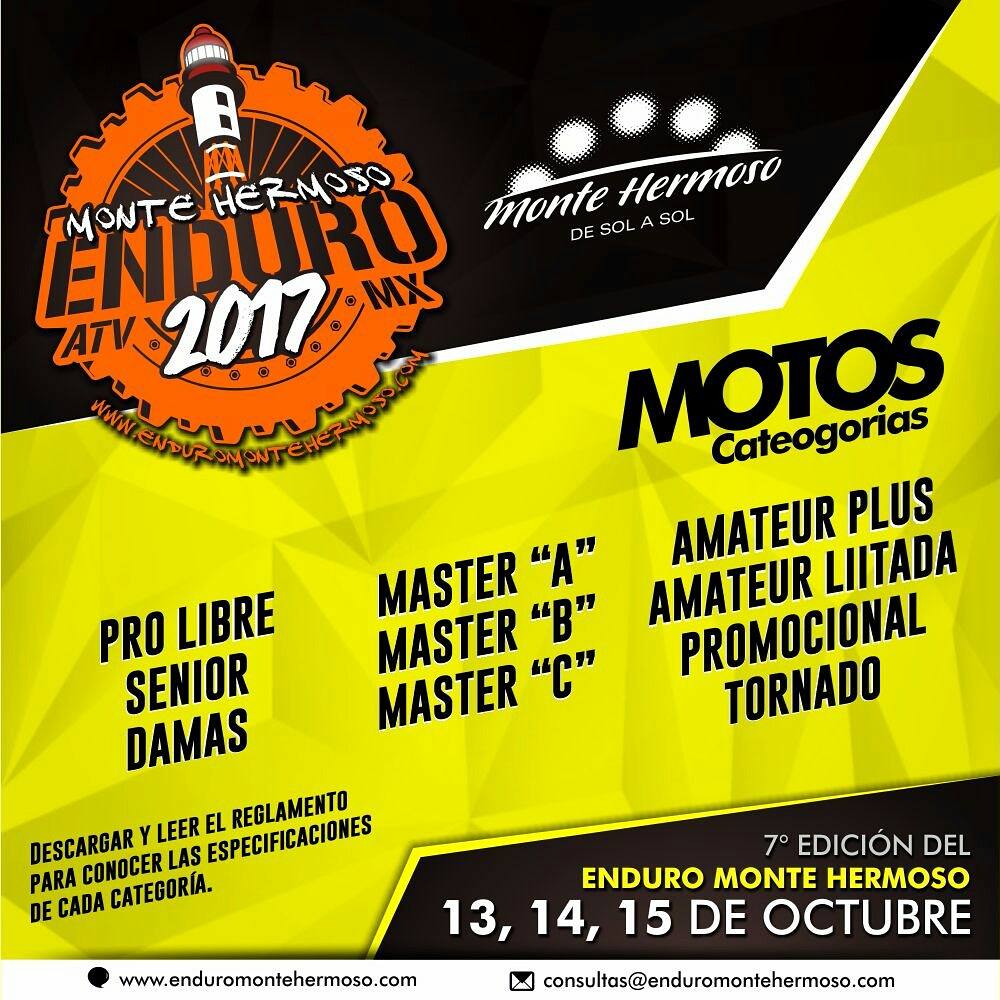 Categorias 2017.
Disciplina MOTOS.
<a href="/Enduro_MH/">Enduro Monte Hermoso</a>