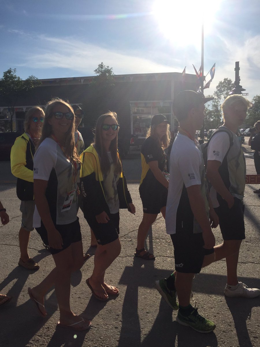 SailManitoba's tweet photo. Team Toba at the #CGSailing closing ceremonies. https://t.co/clCdWiXrKo