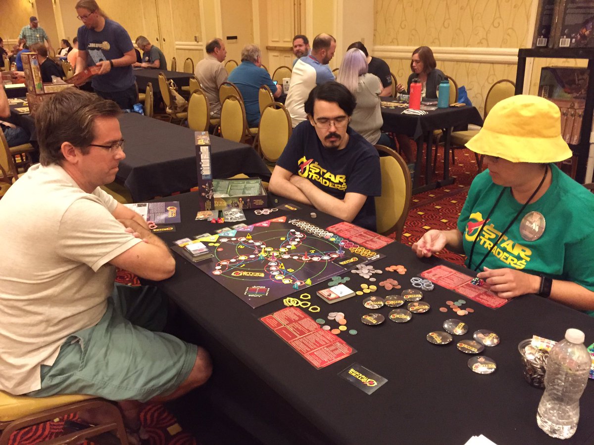TradersLuck's tweet photo. Come Play #StarTraders with us at #BoardGameBash and experience a #SciFi galaxy of fun in this Space Trading #TableTop #BoardGame https://t.co/td8MJYf56D