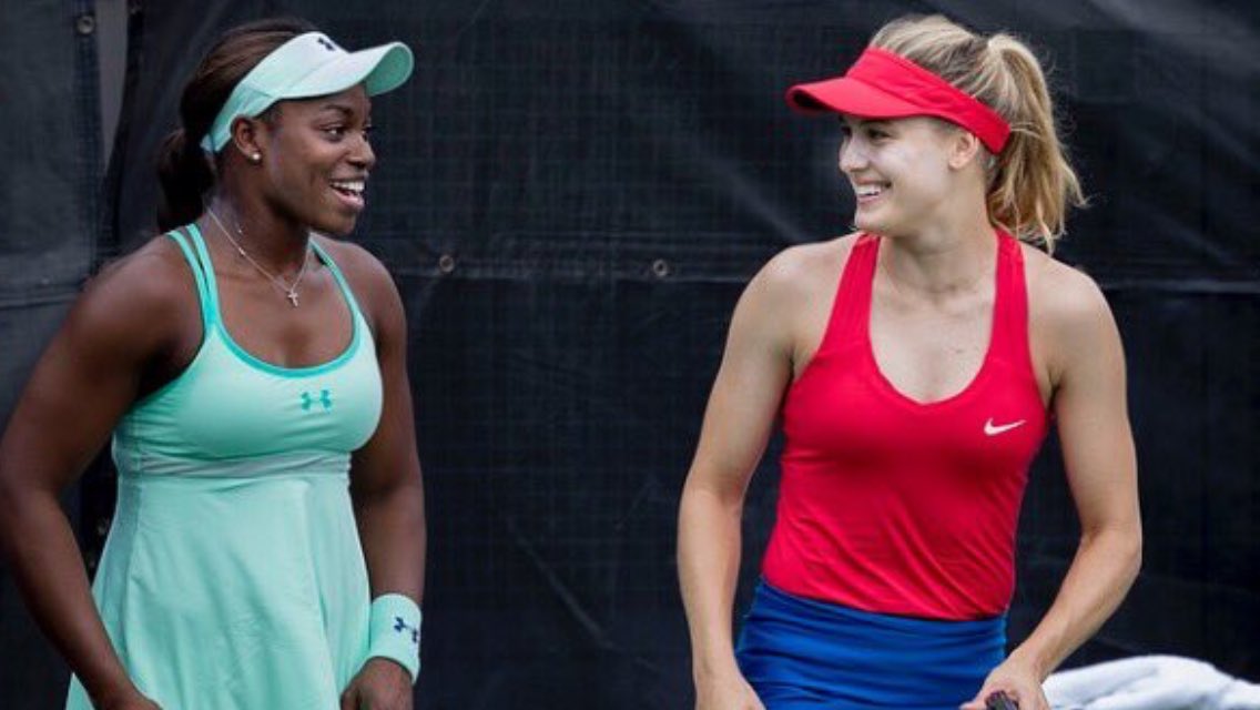 GenieBouchardF's tweet photo. Just because they are in the FINALS! I can't believe it. So amazing! #CitiOpen https://t.co/1mjT4FIGwI