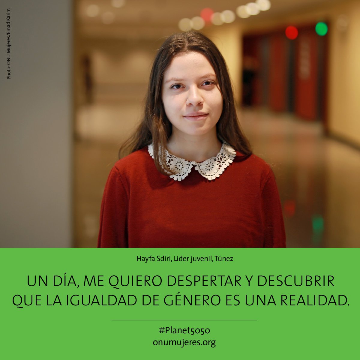 ONUMujeres's tweet photo. Con 19 años, Hayfa es bloguera, promueve la igualdad de género &amp; ayuda a jóvenes tunecinas a desarrollar sus ideas de empresas #Planet5050 https://t.co/7Fgl89GoOC