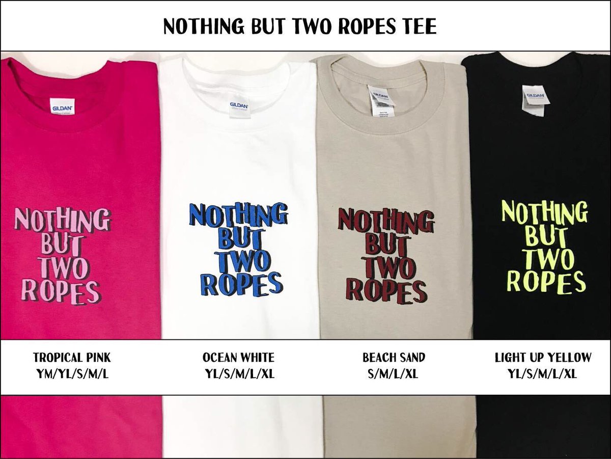 DDSF_official's tweet photo. 🌺SUMMER FESTAにて新発売🌺

夏にぴったりな爽やかさに遊び心のある「NOTHING BUT TWO ROPES」”縄さえあれば” というメッセージ、そしてスリーブには #JUMP4LIFE のロゴが！ 
サイズ展開も豊富でデイリーにもバッチリ使える🆕アイテム https://t.co/1S6yxzrCat