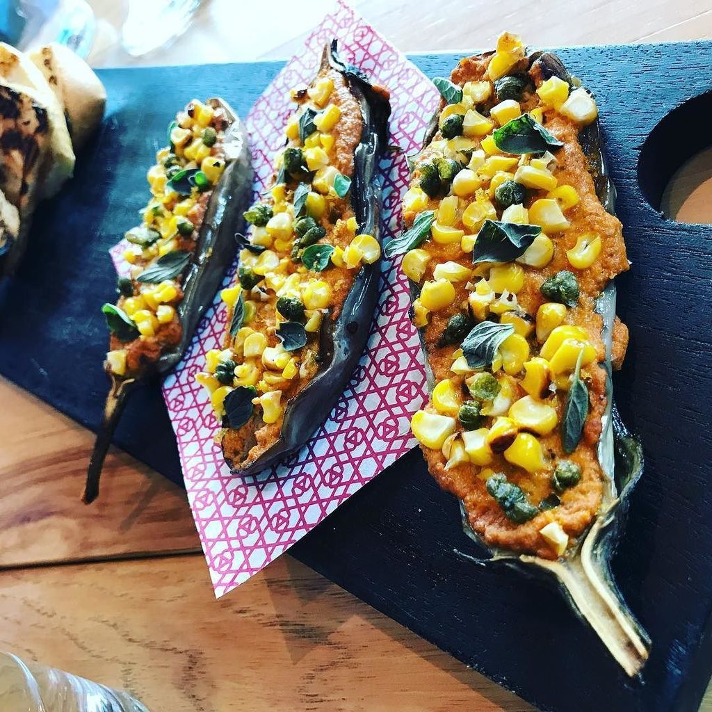 Look how the amazing chef at <a href="/bullfightaustin/">bullfight</a> transformed Farmshare's purple dancer eggplant! Go try it! #farmshareATX