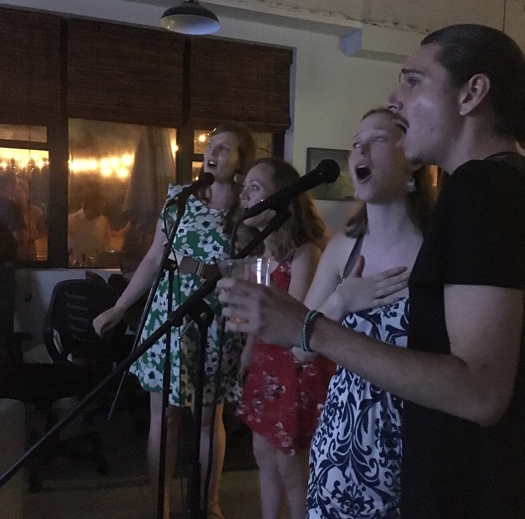 nychoirproject's tweet photo. #karaoke after the show @BrooklynWrks159! #urbanchoirproject https://t.co/5UAmps4Q4a
