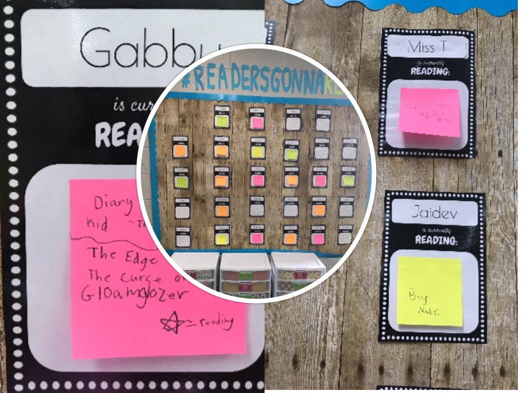 MisstEDU's tweet photo. I loved watching my students shop for books today and then share on this board! #ReadersGonnaRead #StatusOfTheClass #BesStrong https://t.co/QBUP3LDb1H