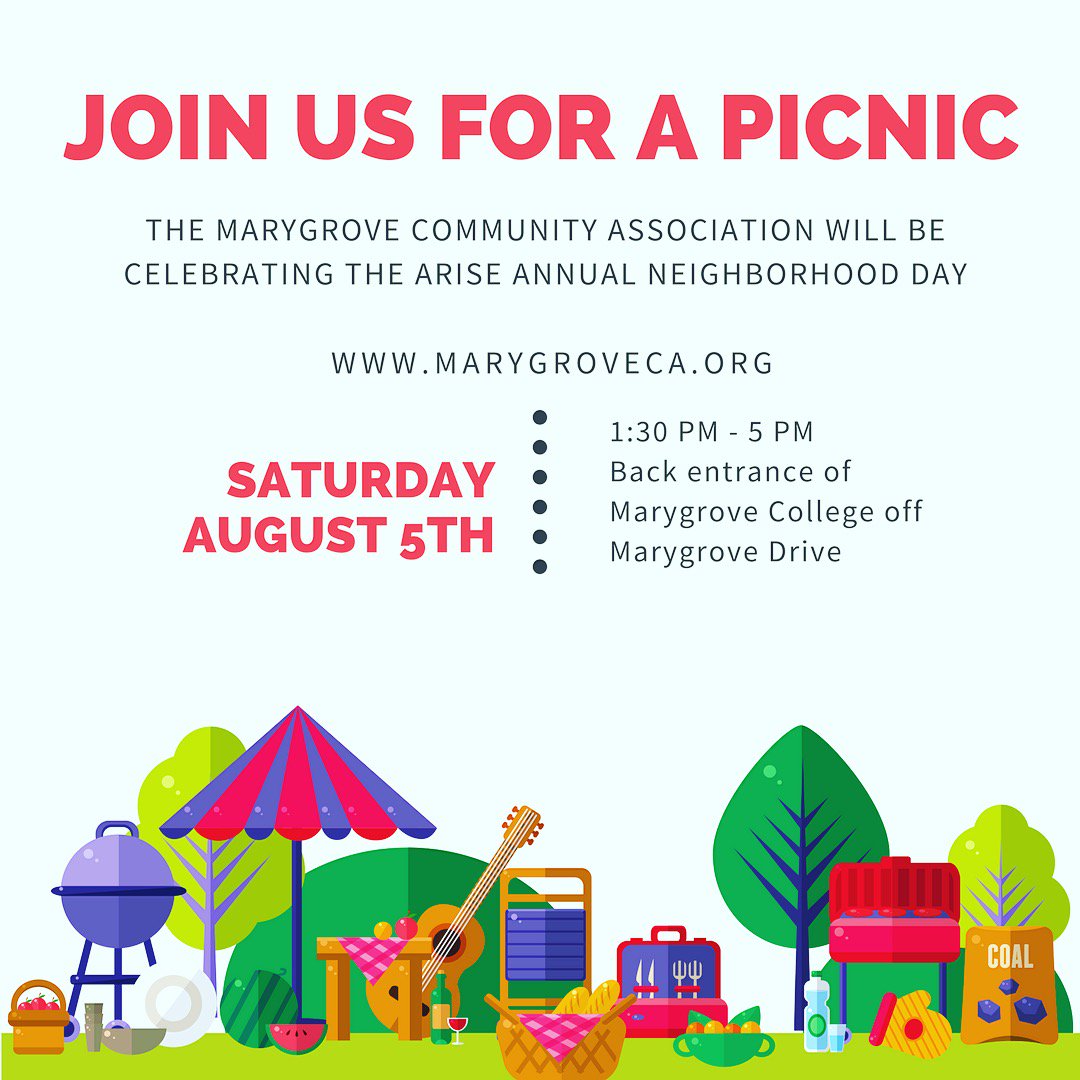 Picnic tomorrow <a href="/MGCollege/">MG Physiotherapy College,Ahmedabad</a> from 2 - 5pm on Marygrove College enter off Marygrove Drive #fun #picnic #food #arise