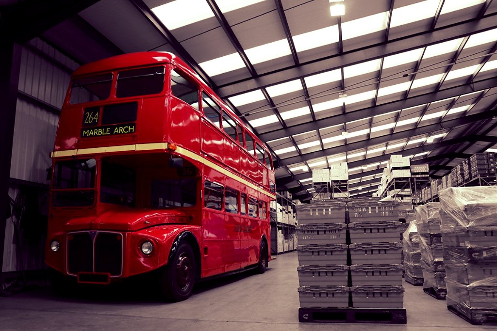 RedBusCartridge's tweet photo. Just your average 1966 routemaster bus overseeing it all in our factory! 😍🚌 #factorygoals #redbus #routemaster #weownthat https://t.co/dg2PwkiksV