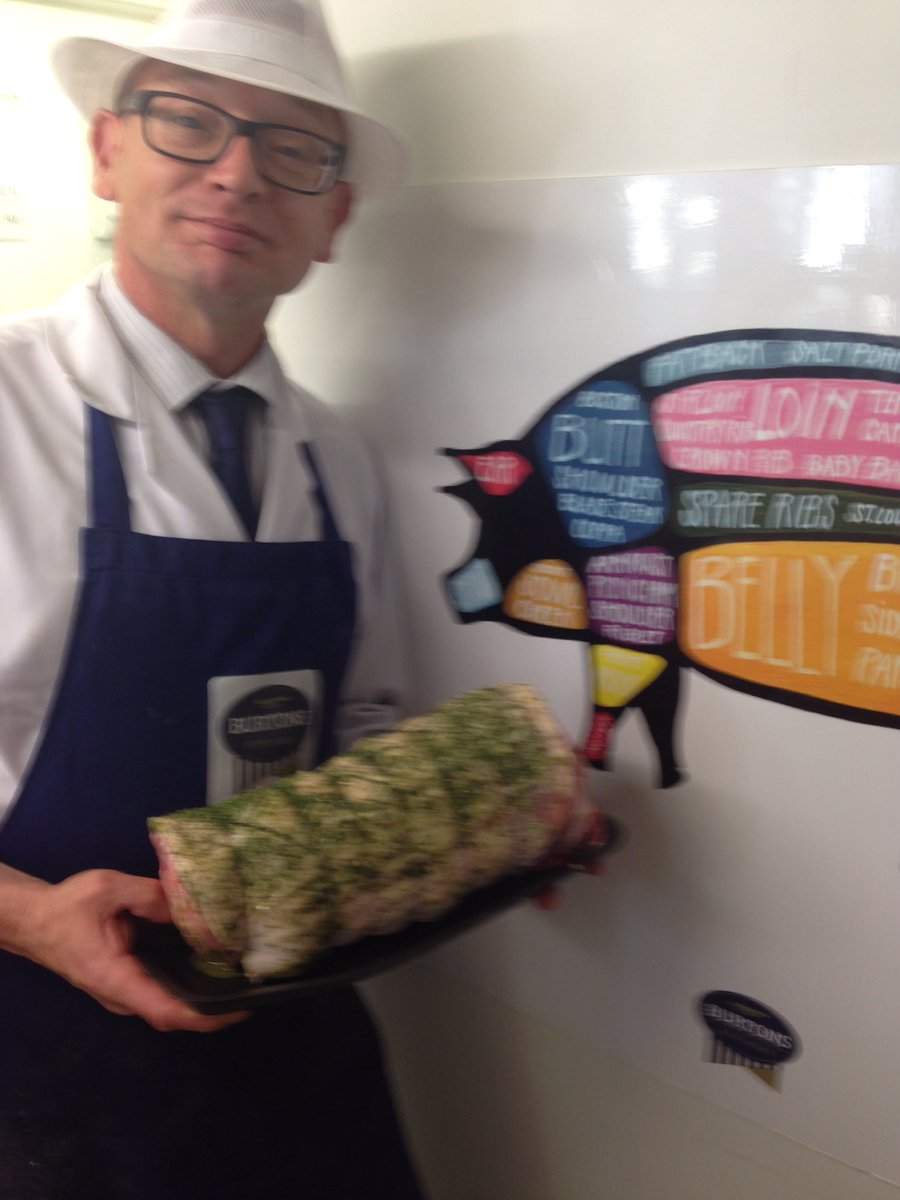Our butcher David has prepared porchetta today why not come and see us !