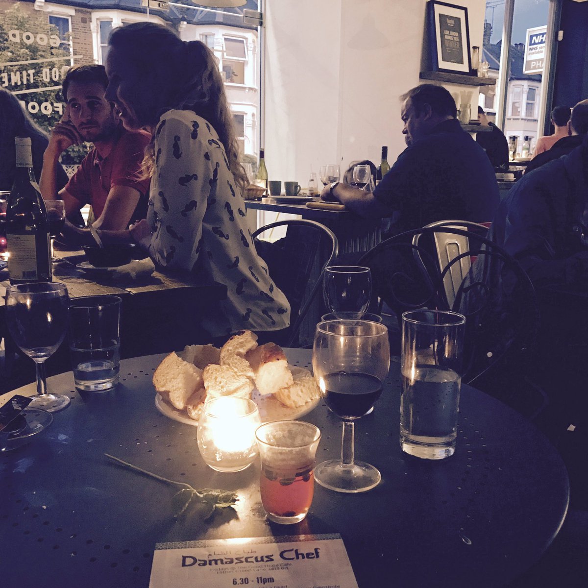 A lovely dinner <a href="/DamascusChef/">Damascus Chef</a> last night 😊we'd missed your food!! #hithergreentosyria