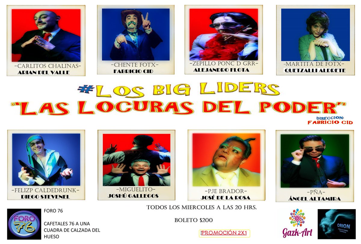 losbigliders's tweet photo. Próximo miércoles Fin de temporada habrá sorpresas
#promocion 2*1
#LOSBIGLIDERS
"LAS LOCURAS DEL PODER" https://t.co/LteUpXnmXV