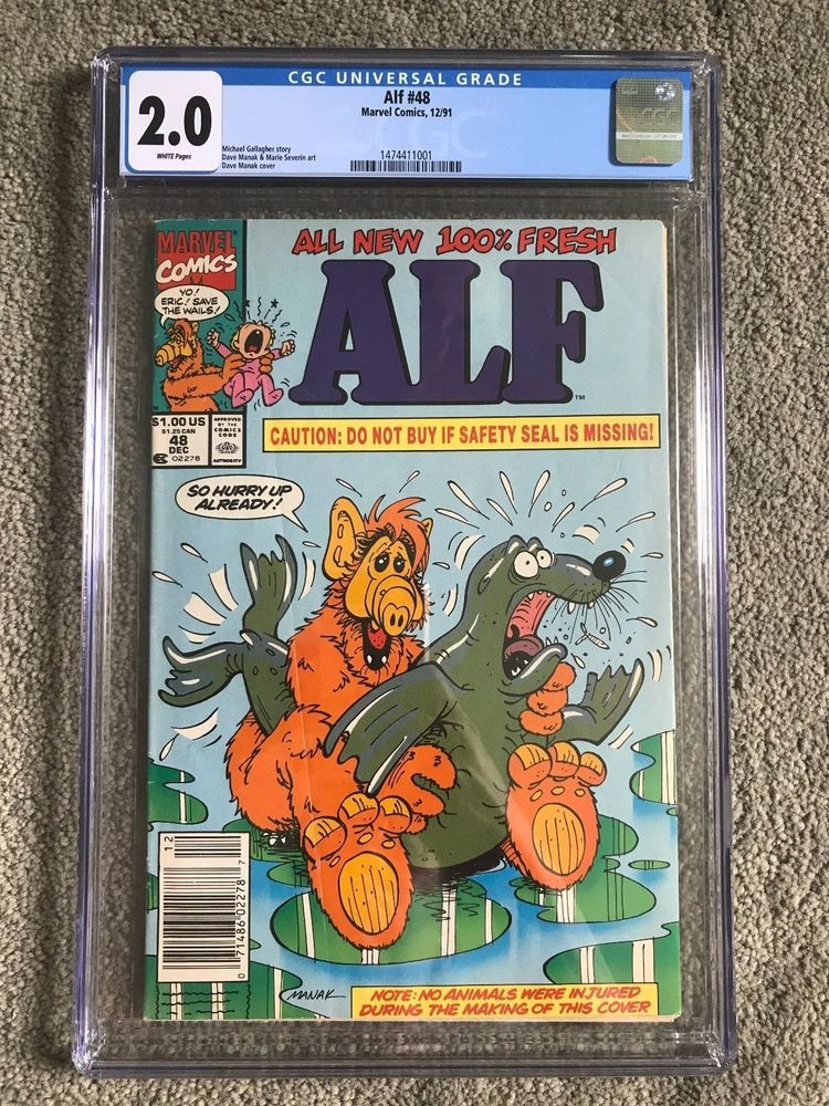 M4RVELCOM1CS's tweet photo. 1991 NBC TV ALF Marvel Comic Book #48 Controversial RISQUE Seal Cover CGC Graded https://t.co/1i9w4BxyEy #marvelcomics https://t.co/QNDzFsm7lg