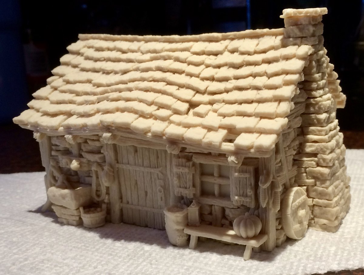 TableTopDave's tweet image. Only 1/3 done painting Tabletop World's Cottage II and I see it's the best, most detailed, terrain I've ever encountered.