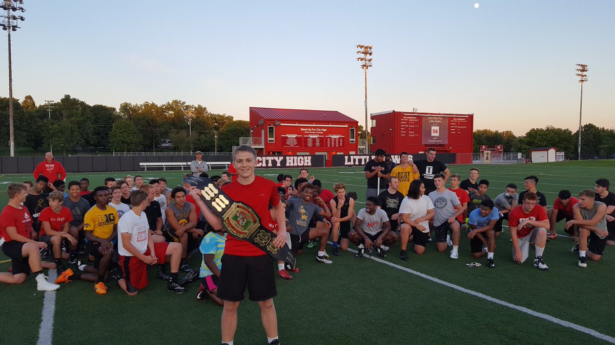 Coach_JWilcox's tweet photo. Camp Week Fiercest Competitor Belt Winners! 2 Sophs Tonka Hickman &amp; Mark McLaughlin https://t.co/IHeBMvBR5T