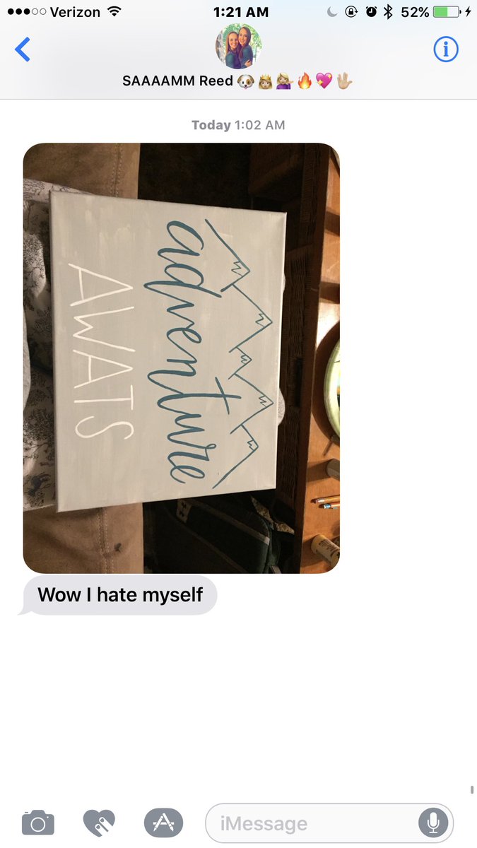 bondmadisonbond's tweet photo. Y'all this ain't the first time she's painted a word wrong. #greatfull #awats @sammyreed30 https://t.co/iUDm4PPyva