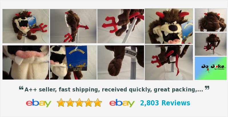 jojokejohn's tweet photo. WARNER BROS STUDIO STORE-TAZ DEVIL-8"-BEAN PLUSH-HORNS-PITCHFORK-TAIL-NEW/TAGS #tazdevil https://t.co/CQ9GN9HIC3? https://t.co/qELngdoQpp