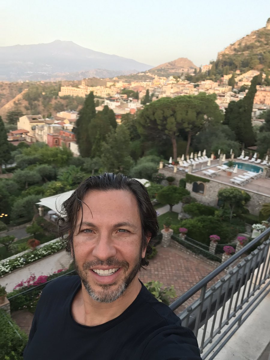 DrJacono's tweet photo. Beautiful morning in #taorminasicily Going to climb #mountedna in the background #activevolcano w my kids today! https://t.co/HsAT1HGEBz