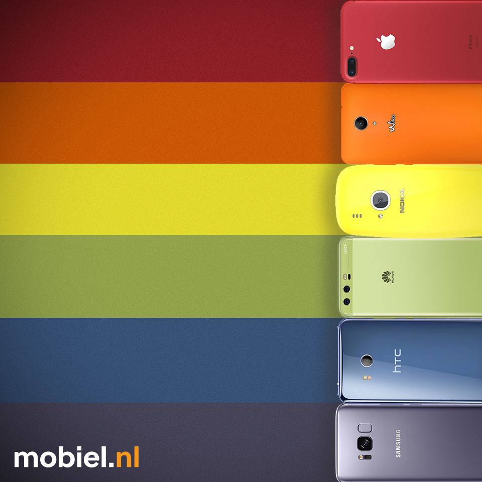 Een vloedgolf aan kleuren gaat door Amsterdamse grachten vandaag! Welke kleur kies jij voor je nieuwe telefoon?#Pride2017 #PrideAmsterdam