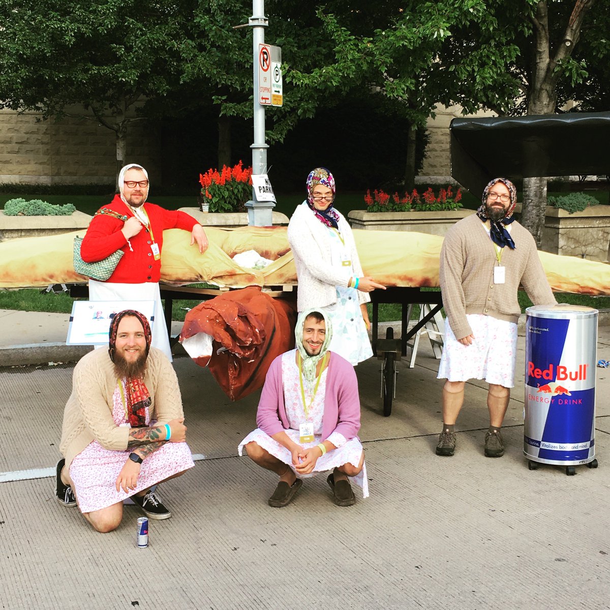 PolishSpill's tweet photo. The early bird gets the wiener. 🌭These grannies are ready to fry things up. @redbull @redbulltv @3RiversRegatta #Flugtag @SmithBrosAgency https://t.co/uIrWTTZ5kY