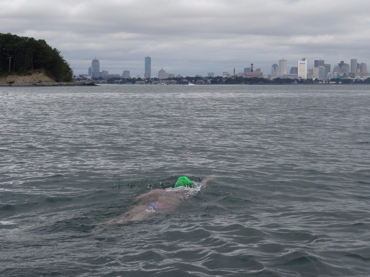 AmyBLS2017's tweet photo. Amy is approaching the turn at Thompson's Island. The Edison plant is in view. #2017BLS #stossintheharbor @stosslu https://t.co/zrj9MXB7jg