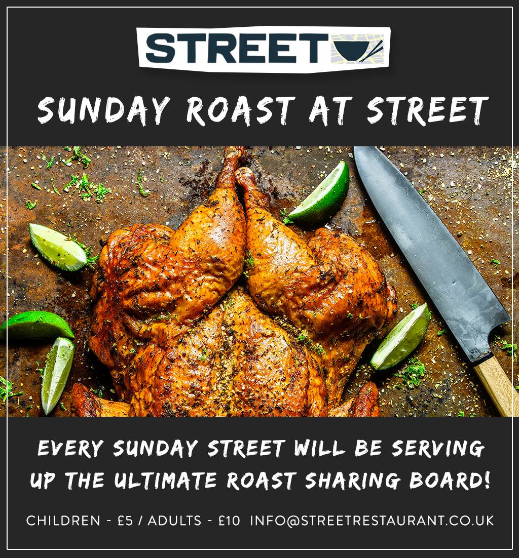 SUNDAY ROAST SHARING BOARDS AT STREET!
Sunday 12noon - 10pm | Children £5 / Adults £10
streetrestaurant.co.uk  02476 995702