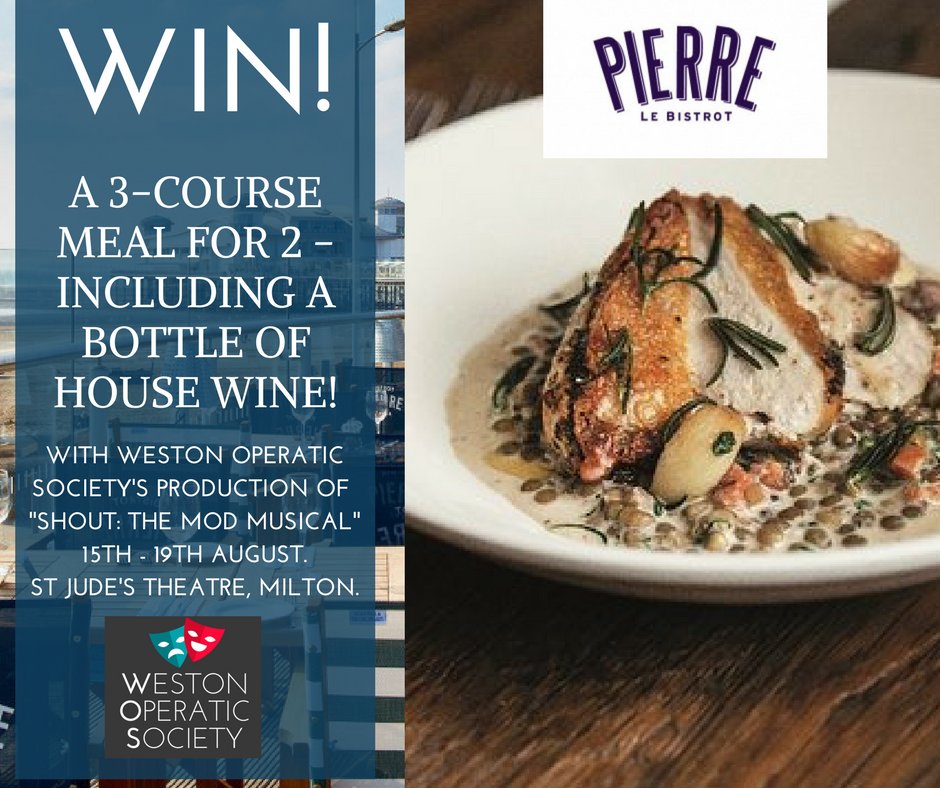 wsmoperatic's tweet photo. All tickets sold for SHOUT: A MOD MUSICAL (15th-19th Aug) go into a draw to WIN A 3-COURSE MEAL, FOR 2, INC WINE <3 Book on 01934 420006 :) https://t.co/UujCXYQ9qy