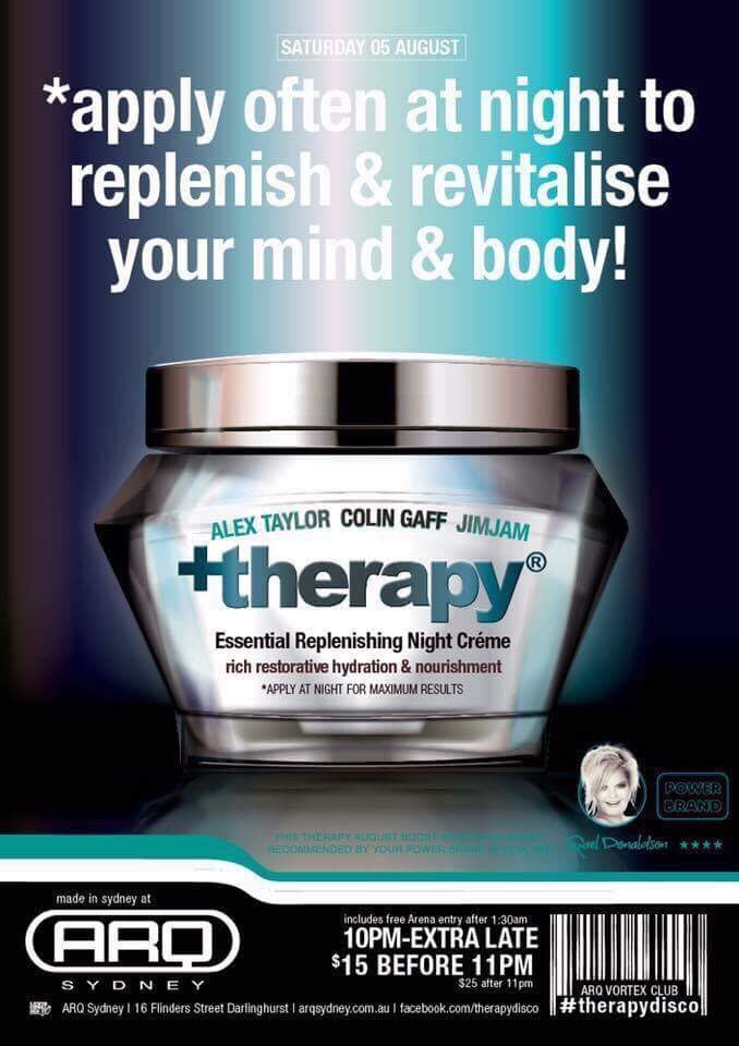 therapydisco's tweet photo. Therapy: August Session at ARQ in now in session! https://t.co/65Wy49DXDs