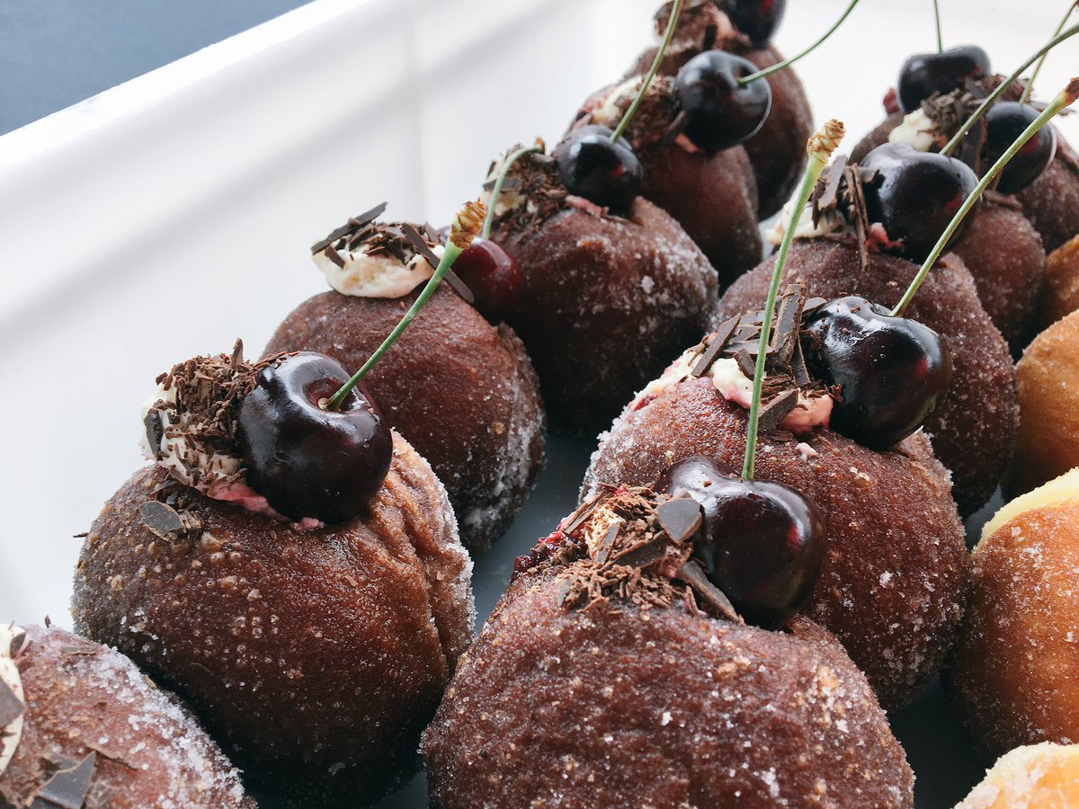 JamVsCustard's tweet photo. Meet the latest creation: the Black Forest doughnut! Here at @DigArtMrk today! #digbeth #doughnuts https://t.co/qa8xq3HVZP