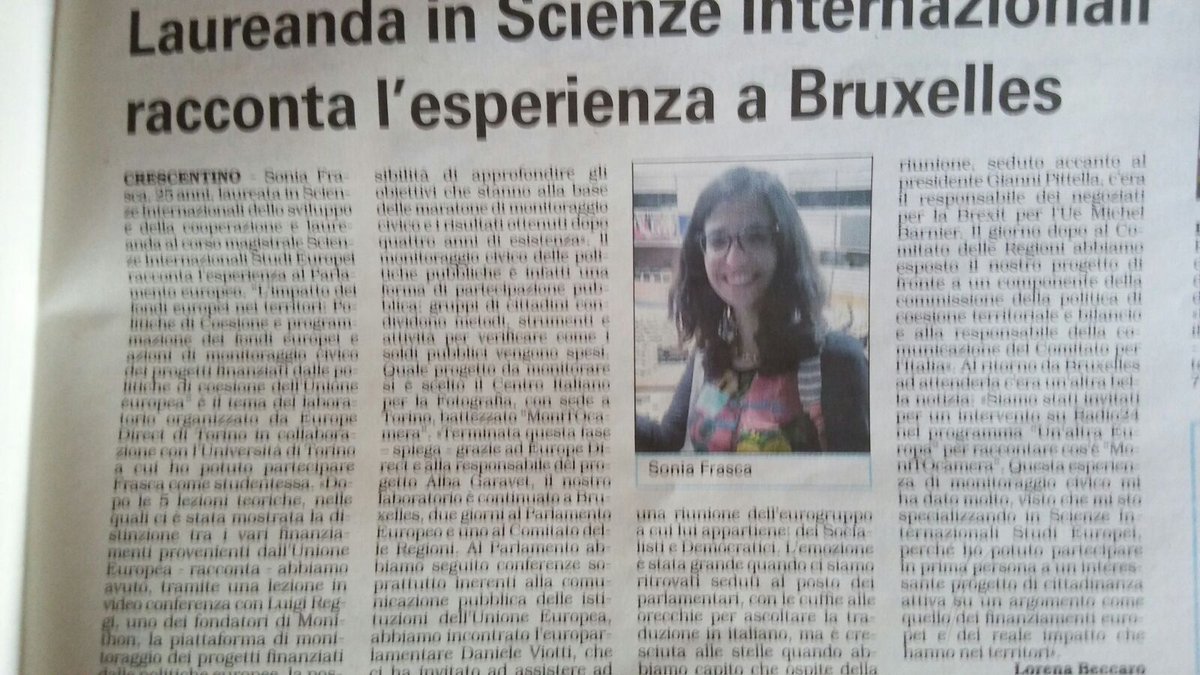 moniTOcamera's tweet photo. @sonia_frasca é stata intervistata dal @GiornaleLaSesia per raccontare l'esperienza di #monitoraggiocivico 
@Monithon @europainitalia https://t.co/Uu1rcCqL8l