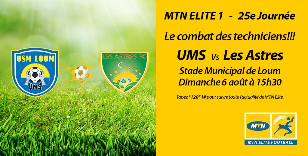 La météo de #MTNEliteFootball prévoit une invasion d'Astres à Loum dans l'après-midi de demain. L'Union locale n'est pas de cet avis 👊