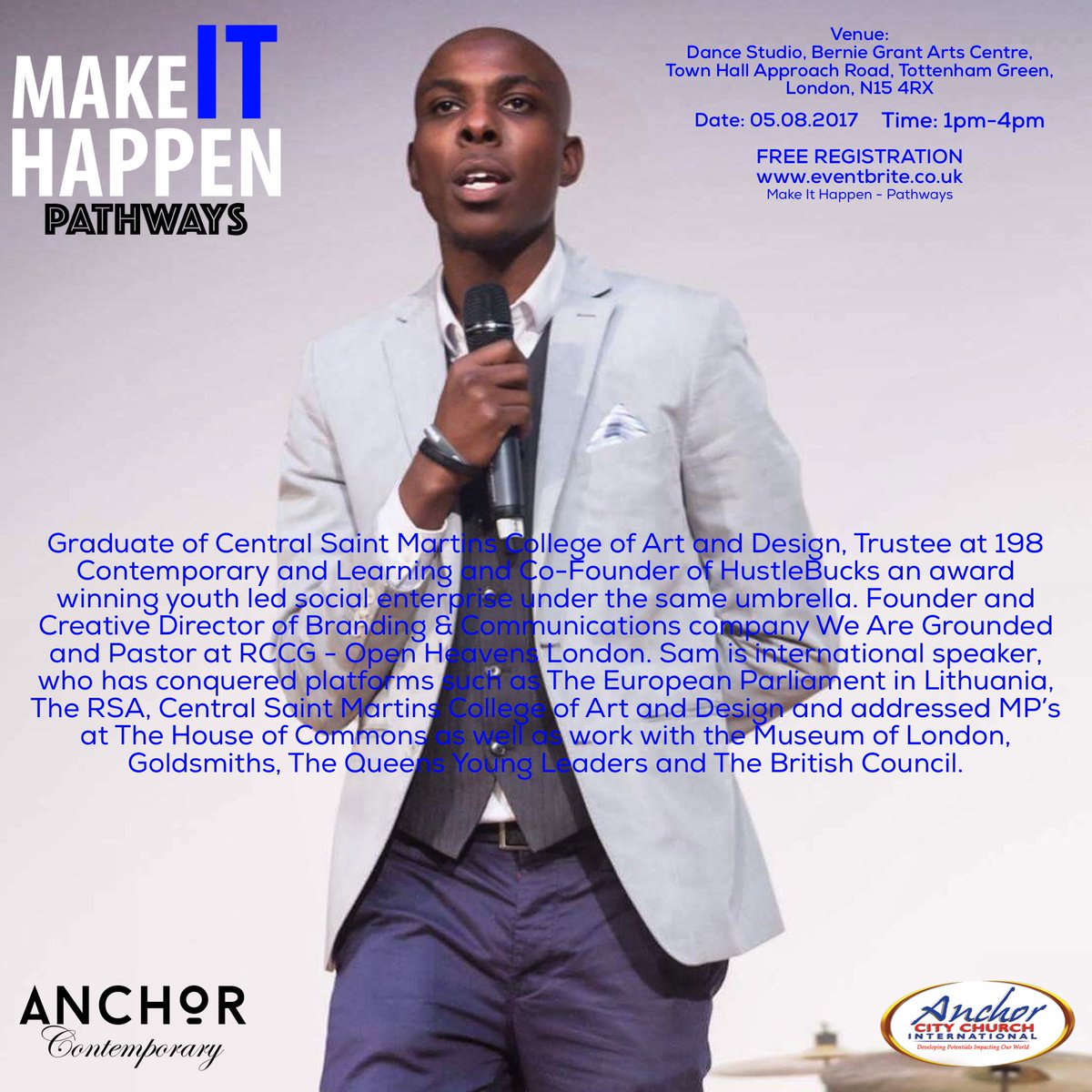 Anchor_Contemp's tweet photo. IT'S HAPPENING TODAY!!!!! #MakeItHappen2017 #Pathways
Venue: Bernie Grant Arts Centre, Dance Studio
Time: 1pm-4pm
DON'T MISS OUT!!!! https://t.co/uJaqgaBGAv