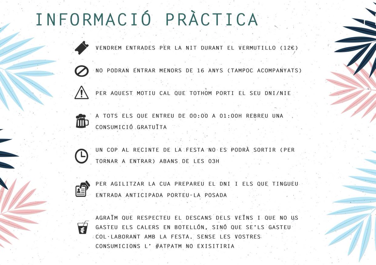 atpatm's tweet photo. Bon dia pel dematí!! Ready for the party?? Preneu nota pq tot surti rodó!!  👌

#ATPATM17 #TODAY 😱 https://t.co/9syYsb0y6e