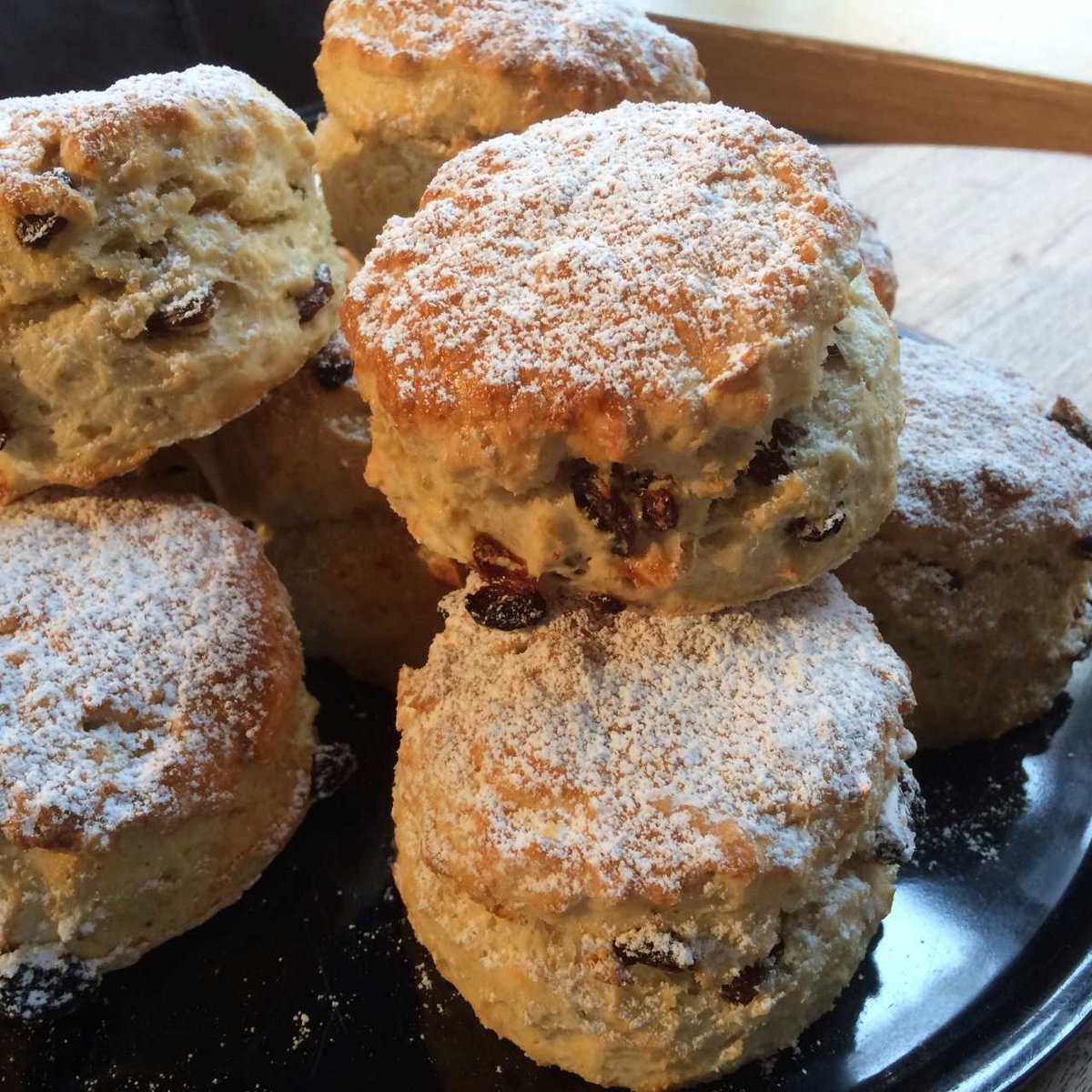 OldMarketHall's tweet photo. Freshly Baked by our lovely supplier #LemonBox.  Get one before they're all SCONE! Add jam &amp; clotted cream for a delightful treat. #OMH https://t.co/aT5j2CpHVz