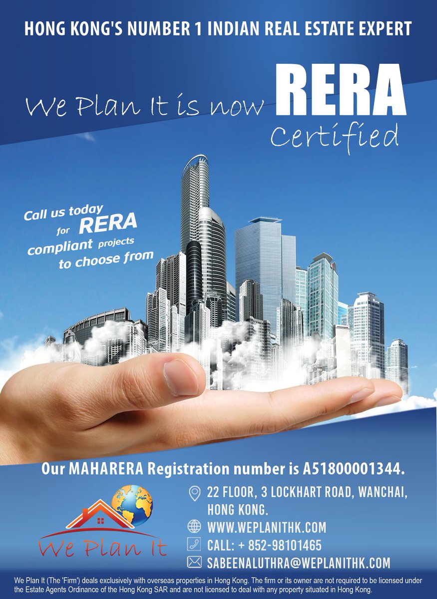 WePlanItHK's tweet photo. HONG KONG'S NUMBER 1 INDIAN REAL ESTATE EXPERT.
 @WePlanItHK Visit for more : https://t.co/cx5QJV8jbx 
#Investment #Home #SecondHome https://t.co/rQA4tx1Qmo