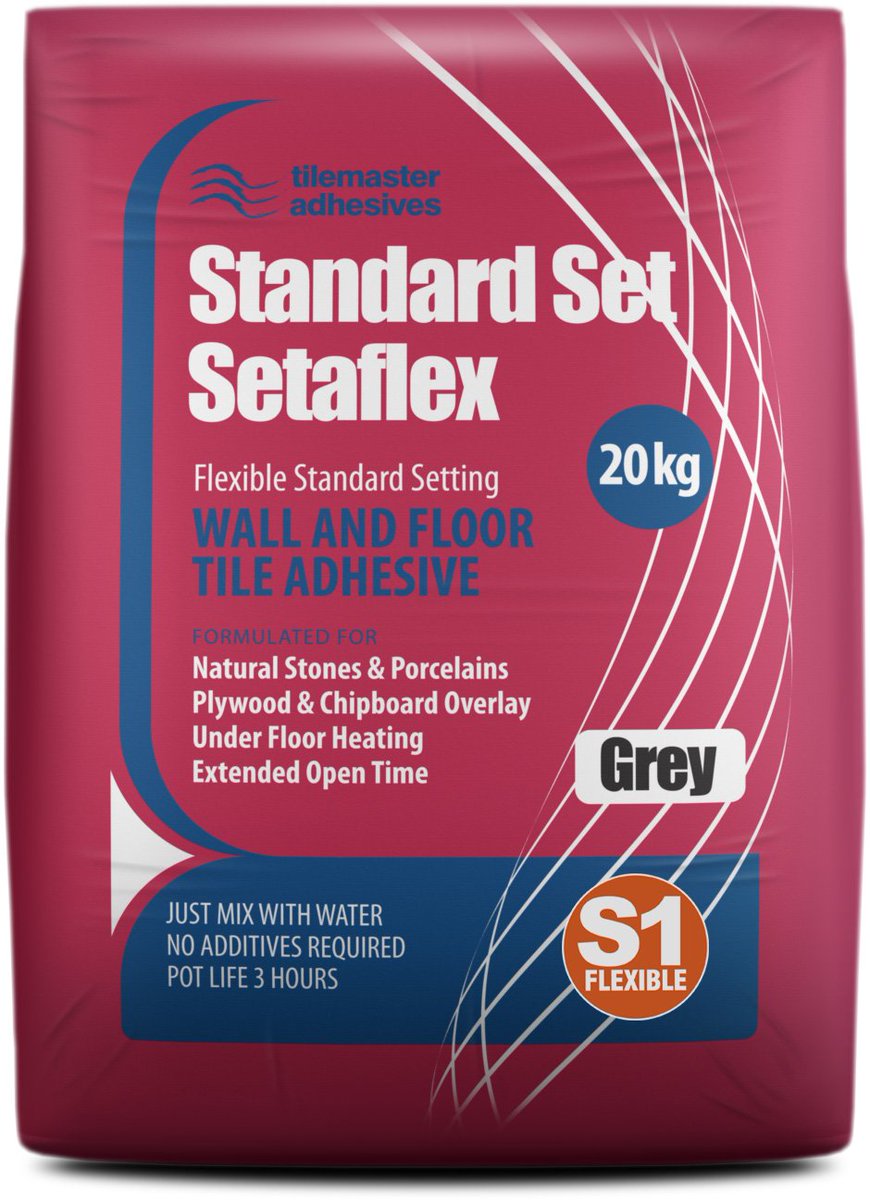 ClaystoneTiles's tweet photo. Flexible adhesive? Why risk a C2 adhesive when you can have an S1 rated adhesive for that extra piece of mind. THINK SETAFLEX NOT PRICE https://t.co/mwAuJk7qHh