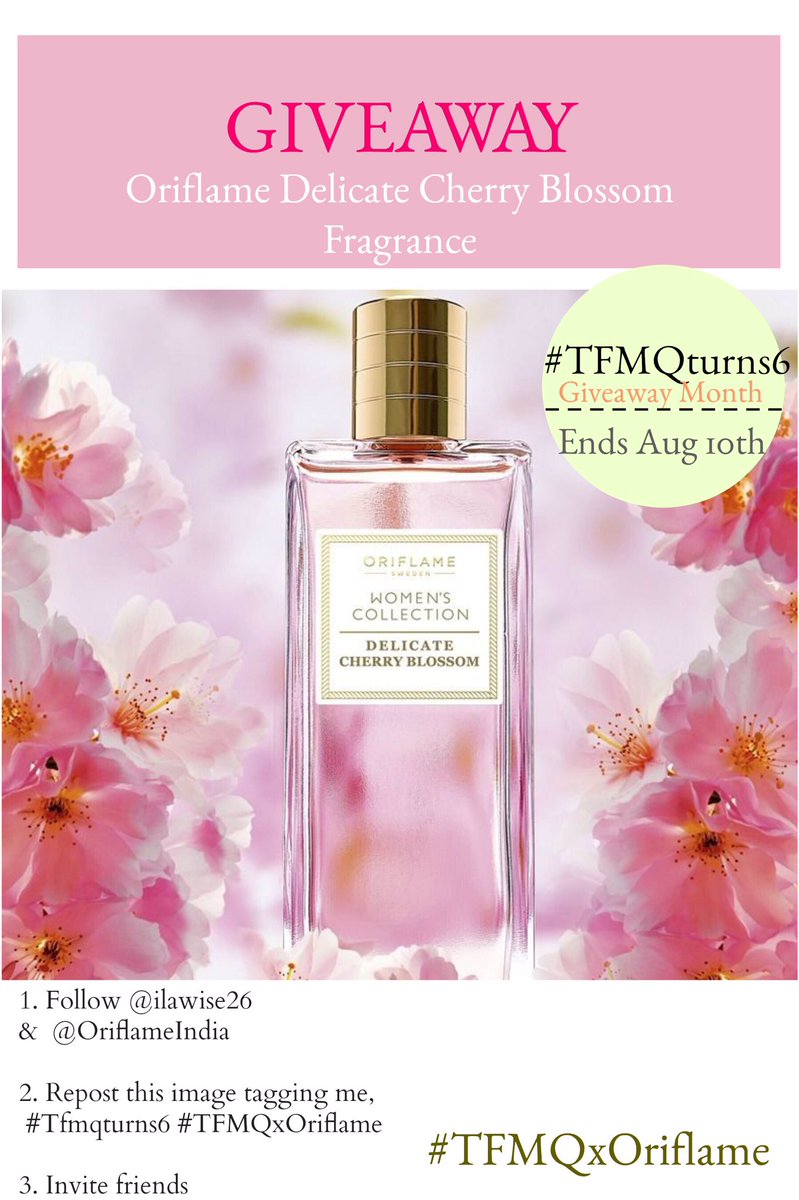 ilawise26's tweet photo. RT 🎀Win this fragrance by @Oriflame_India 🎀 Rules in the pic! #Giveaway Aug 10🎈

Don't forget to tag #TFMQturns6 &amp; #TFMQxOriflame 🎁 #contest https://t.co/aWgeLL03IB