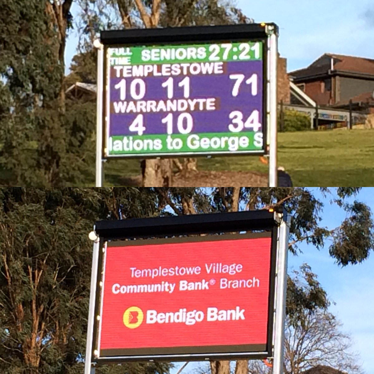 We finally have an electronic scoreboard at Templestowe Reserve 👏🏻🙏🏻👏🏻 4.30pm tomorrow we'll host a short ceremony to thank those involved.