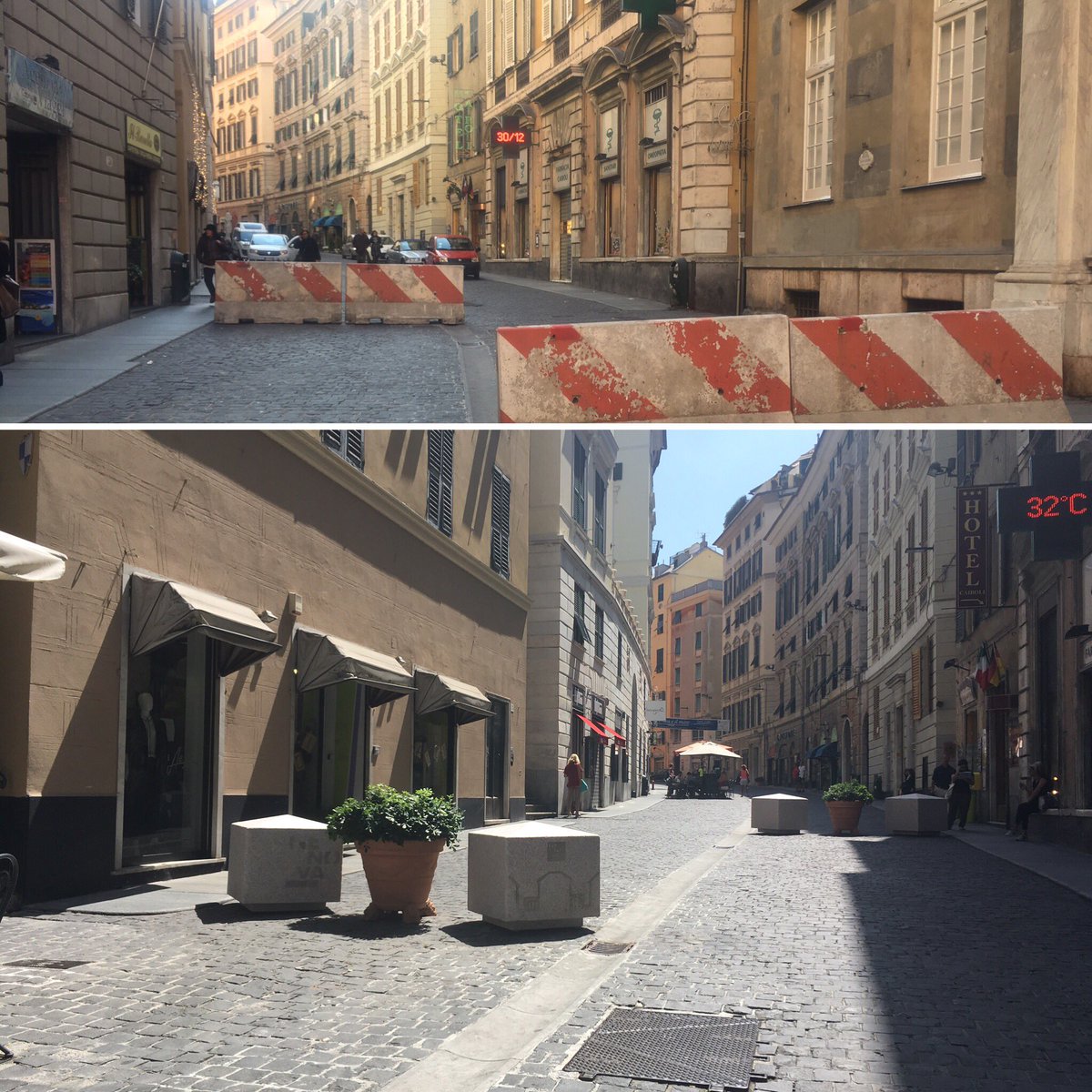 Prima e dopo: un nuovo volto anche in via Cairoli. Grazie #SindacoBucci per rendere #GenovaMeravigliosa ai turisti che arrivano a Genova